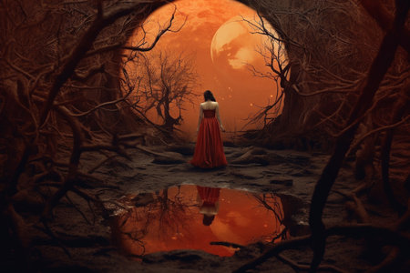 Generative ai. Surreal halloween concept. High quality photoの素材