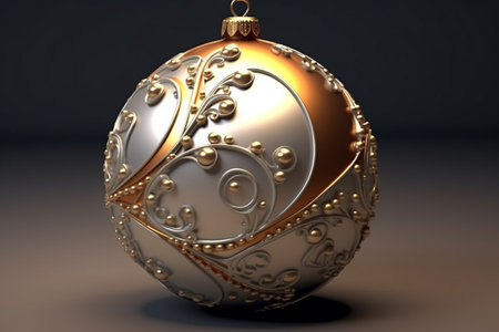 Generative ai. Christmas background baubles and bokeh background.の素材