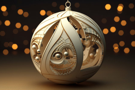 Generative ai. Christmas background baubles and bokeh background.の素材