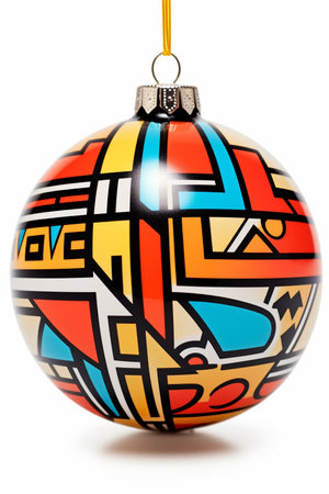 Generative ai. Memphis Christmas background baubles winter festive background.の素材