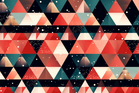 Generative ai. Christmas geometry pattern. High quality illustrationの素材