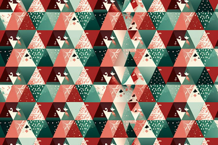 Generative ai. Christmas geometry pattern. High quality illustrationの素材