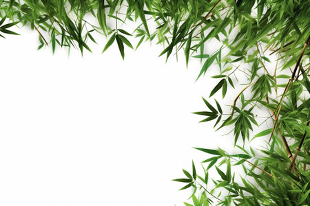 Bamboo tree on a white background generative AIの素材