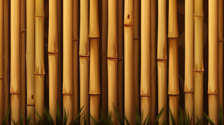 bamboo fence background. generative ai. High quality illustrationの素材