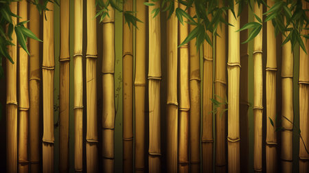 bamboo fence background. generative ai. High quality illustrationの素材
