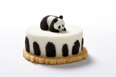 Panda Rice Cake white background. generative ai. High quality illusrationの素材