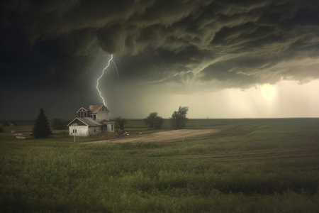 tornado warning. generative ai. High quality illustrationの素材