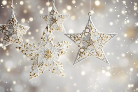 Christmas background with a white ornament. generative ai. High quality illustrationの素材