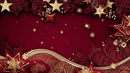 Christmas background with a maroon ornament. generative ai. High quality illustrationの素材