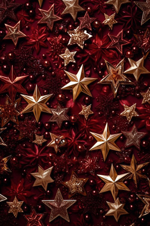 Christmas background with a maroon ornament. generative ai. High quality illustrationの素材