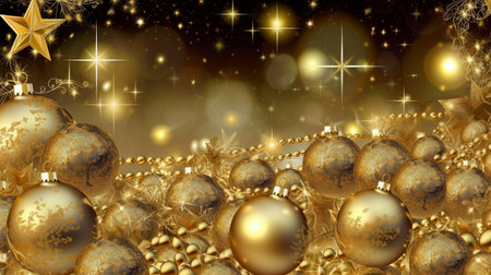 Christmas background with a gold ornament. generative ai. High quality illustrationの素材
