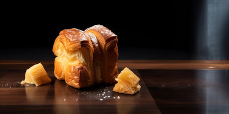 Cube croissant close up. Generative ai.の素材
