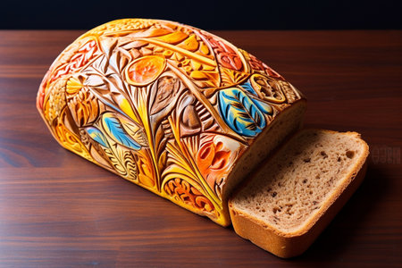 Hand painted bread. Generative ai.の素材