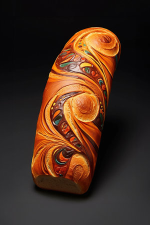 Hand painted bread. Generative ai.の素材