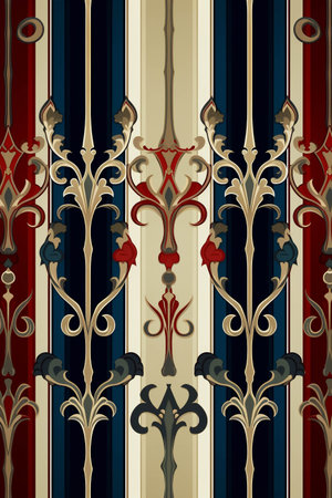 New classics pattern motifs stripes. Generative ai.の素材