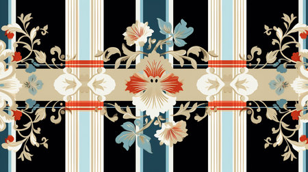 New classics pattern motifs stripes. Generative ai.の素材
