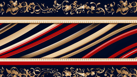 New classics pattern motifs stripes. Generative ai.の素材