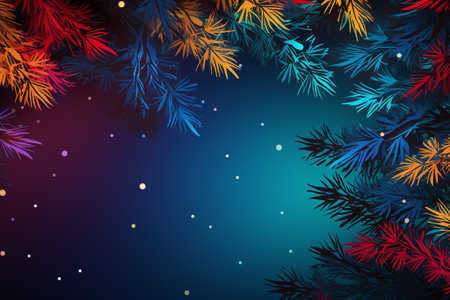 Christmas background with fir tree and snowflakes. Vector illustration.の素材