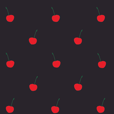 Ripe cherry berries pattern for printingのイラスト素材
