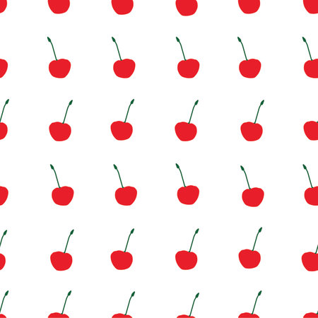 Ripe cherry berries pattern for printingのイラスト素材