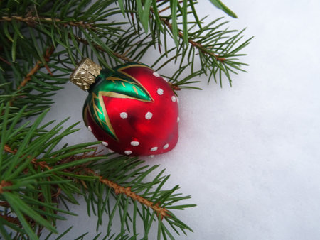 Christmas tree with Christmas decorations, background image, holiday greetingsの写真素材