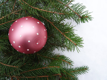 Christmas tree with Christmas decorations, background image, holiday greetingsの写真素材