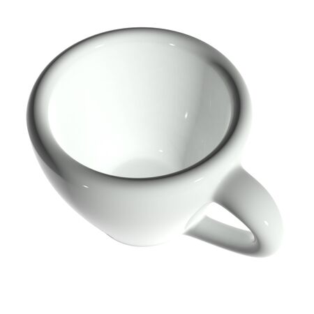 3d rendering white tea cup isolated without shadowの写真素材