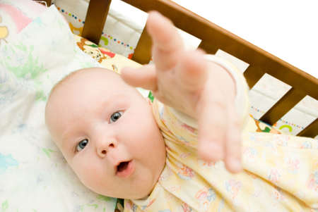 The child pulls a handの写真素材