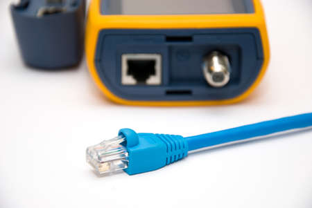 Testing of a network cable by means of the special deviceの写真素材