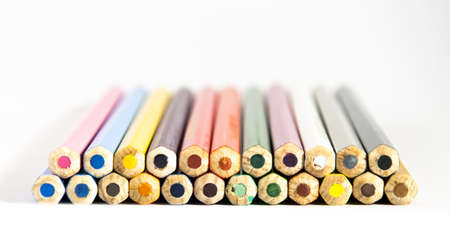Number of colored pencilsの写真素材