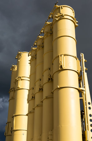 The rocket installation on dark the sky