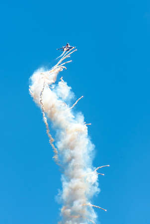 Zhukovsky, moskow region, Russia - July 23, 2017: A group of Russian military aircraft on a demonstration show MAKS-2017のeditorial素材