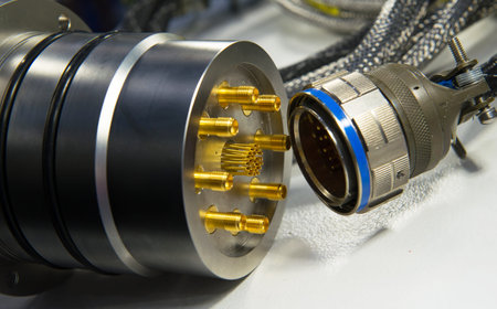 Multi-function cable assembly. Power connector close-up. Power cable connections.