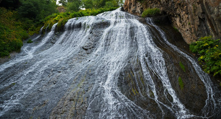Jermuk waterfall on Arpa river in Armeniaの写真素材