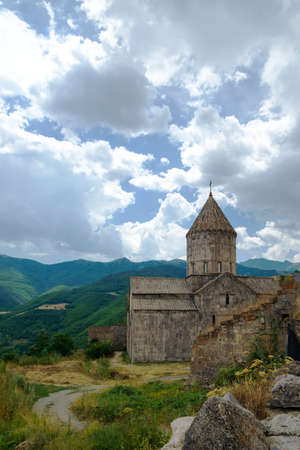 the Tatev monastery, Armenia, about IX century, big building is church of st. Poghos and Petros, about X century, monastery is above the river Vorotans canyon, in thick walls is monks cellsの写真素材