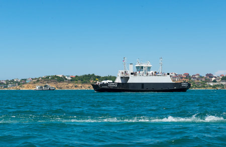 Sevastopol, Crimea, Russia - June 11, 2021: Ferry Admiral Lazarev, Sevastopol Bay