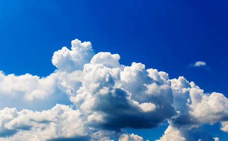 Blue sky background with clouds. cloudy backgroundの写真素材
