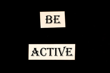 Be active on a black background. Concept of planning and challenge or career path, business strategy, opportunity and changeの写真素材