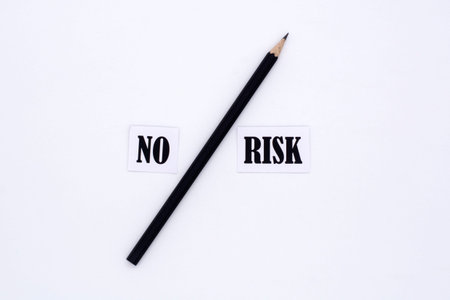 No risk words letters. Low investment risks business concept. Coronavirus risks alert covid-19...