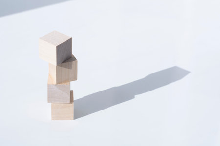 cubes on a white background. Business and design concept, Symbol of leadershipの写真素材