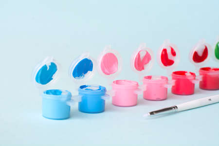 multi-colored paints for painting. Art concept. Painting, hobbiesの写真素材