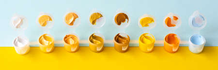 multi-colored paints for painting. Art concept. Painting, hobbiesの写真素材