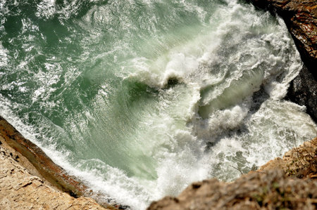 The strength and power of the stormy sea
