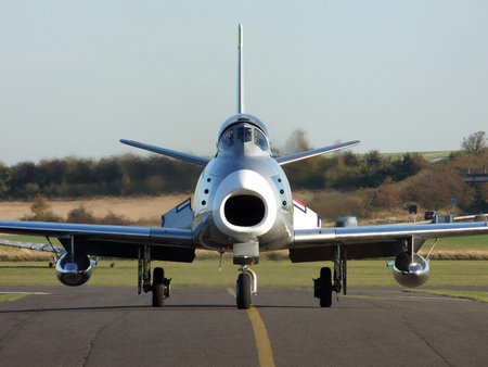 View of a fast flying fighter