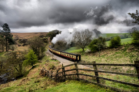 A lot of white smoke from the train pipe