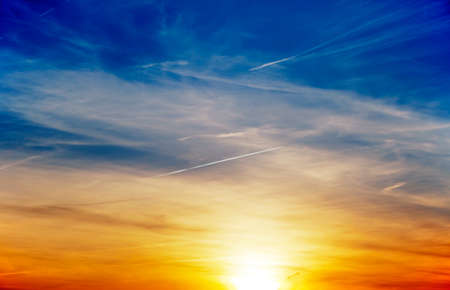 Sky clouds flying in it and the rays of the sunの写真素材