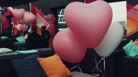Heart-shaped balloons for loversのeditorial素材