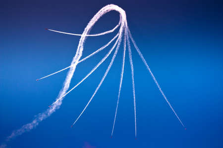 Beautiful abstraction from aerobatics in the skyのeditorial素材