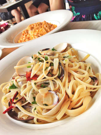 Delicious clam pasta with white wine sauce. の素材