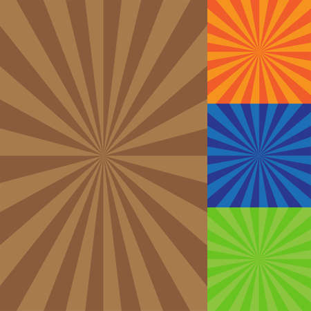 retro vector background illustration with sun raysのイラスト素材